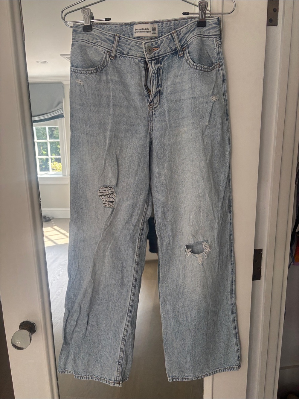Light Blue Distressed Abercrombie Kids Jeans